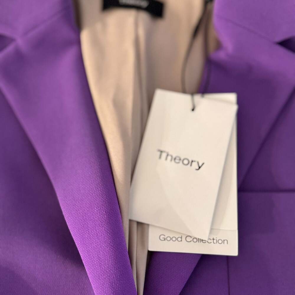 Theory Shrunken Single-Breasted Patch Pocket Blaz… - image 3